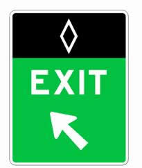 Figure 3. Exit Gore sign at a direct exit from a preferential lane.
